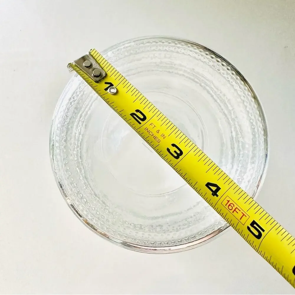 VINTAGE Clear Glass Strip Floral Flower Tall Vase Kitchen Gadget Storage Display